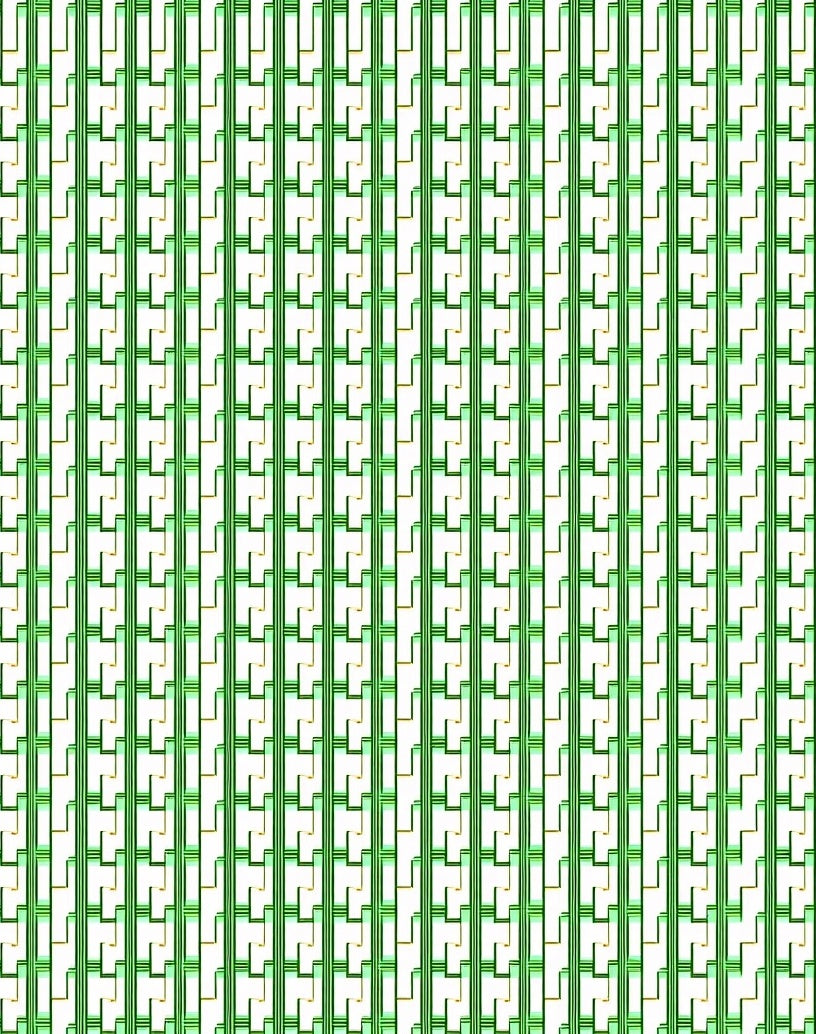 Vertical Green Geometric Steps Rug