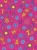 Vibrant Pink Alphabet Circle Collage Rug