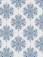Light Blue Floral Medallion Arrangement Rug