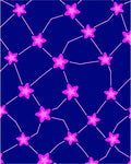 Pink Star Constellation on Deep Blue Background Rug