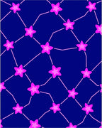 Pink Star Constellation on Deep Blue Background Rug