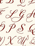 Crimson Script Alphabet Collage Rug