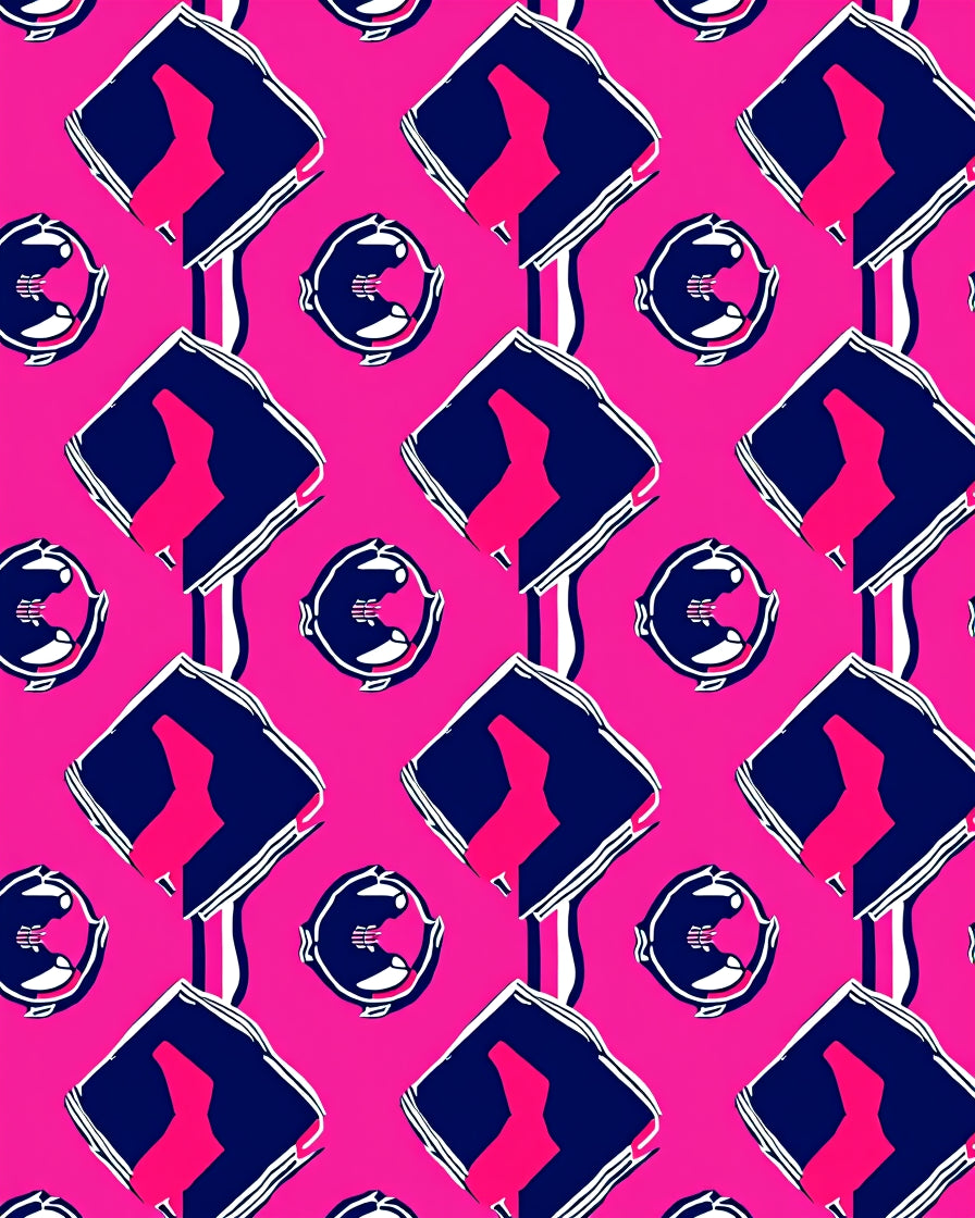 Hot Pink Diamond Shapes Rug
