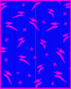 Electric Blue Pink Abstract Brushstrokes Rug