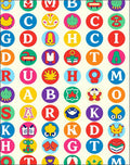 Colorful Alphabet Circles Collage Rug