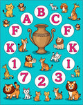 Whimsical Feline Alphabet Vase Companion Rug