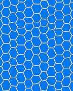 Cobalt Blue Hexagonal Net Rug