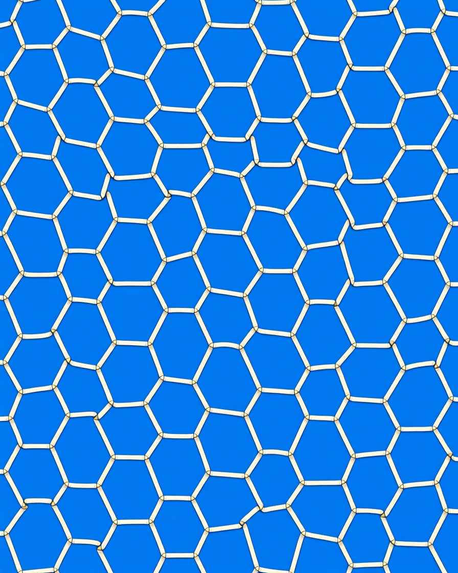 Cobalt Blue Hexagonal Net Rug