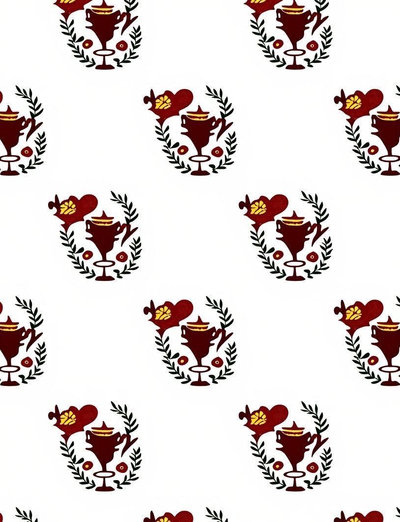 Crimson Laurel Trophy Emblem Rug