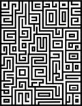 Abstract Black White Labyrinth Lines Rug