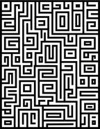 Abstract Black White Labyrinth Lines Rug