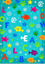 Ocean Alphabet Fish Marine Adventure Rug