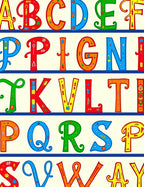 Colorful Alphabet Illustrations With Folk Motifs Rug