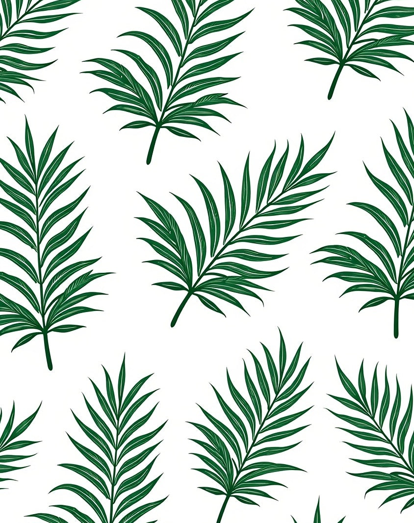 Emerald Green Tropical Palm Frond Rug