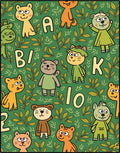 Whimsical Animal Alphabet Green Foliage Rug