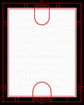 Minimalist Red Outline Geometric Court Rug