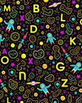 Cosmic Astronaut Alphabet Fun Rug