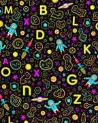 Cosmic Astronaut Alphabet Fun Rug