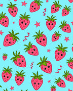 Cute Pink Strawberry Hearts Confetti Rug