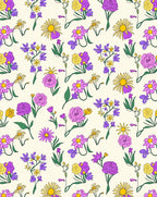 Sweet Purple Floral Garden Bloom Rug