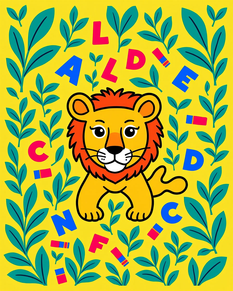 Happy Lion Jungle Alphabet Rug