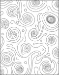 Abstract Swirls Black And White Organic Rug