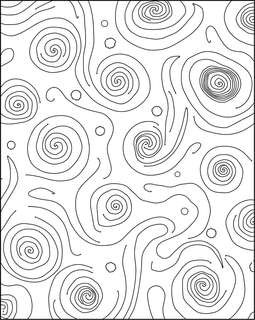 Abstract Swirls Black And White Organic Rug