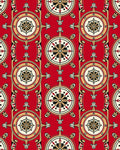Crimson Red Nautical Compass Medallion Rug