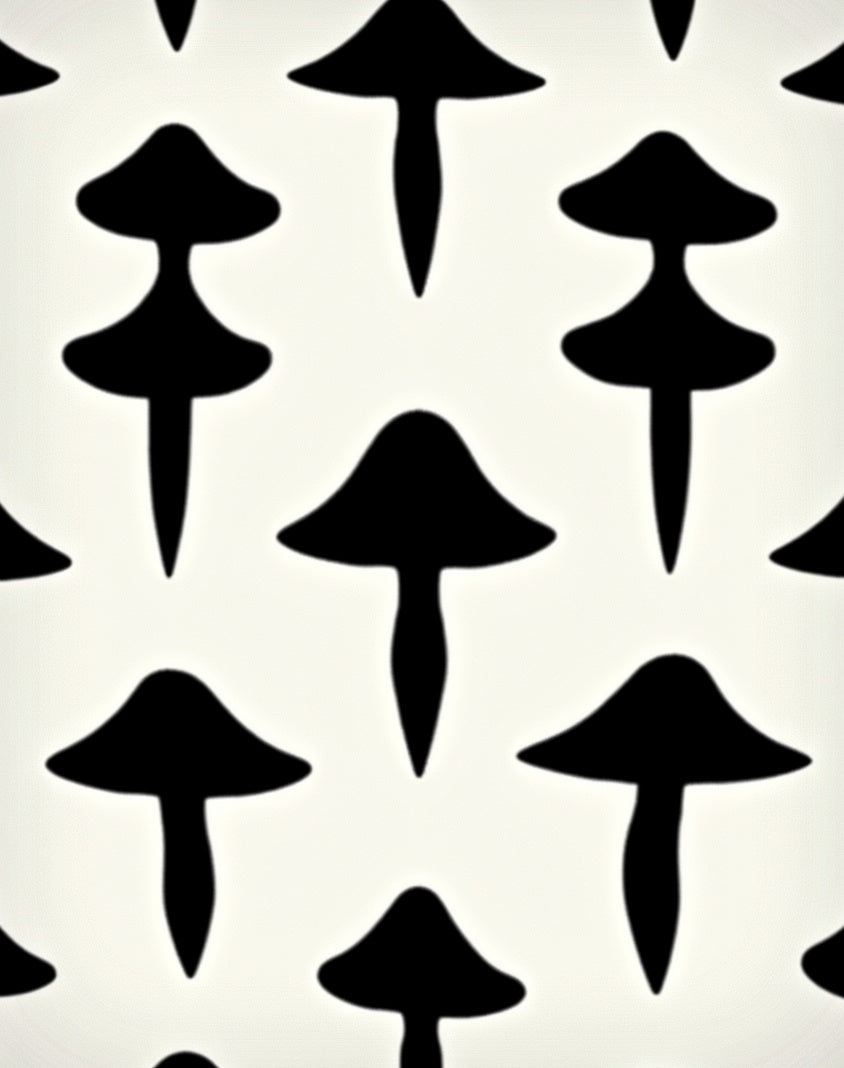 Black Mushroom Spot Repeat Rug