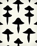 Black Mushroom Spot Repeat Rug
