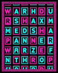 Playful Pink Cyan Alphabet Grid Rug