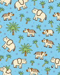 Cute Safari Animals Palm Trees Rug