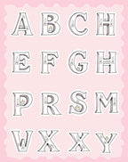 Whimsical Letter Monogram Castle Accents Rug