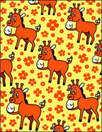 Cute Orange Giraffe Floral Meadow Rug