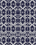 Art Nouveau Midnight Blue White Swirl Rug