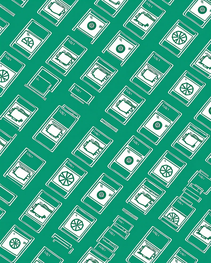 Emerald Green Card Collage Rug