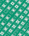 Emerald Green Card Collage Rug