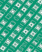 Emerald Green Card Collage Rug