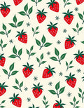 Vibrant Red Strawberry Leafy Arrangement Rug