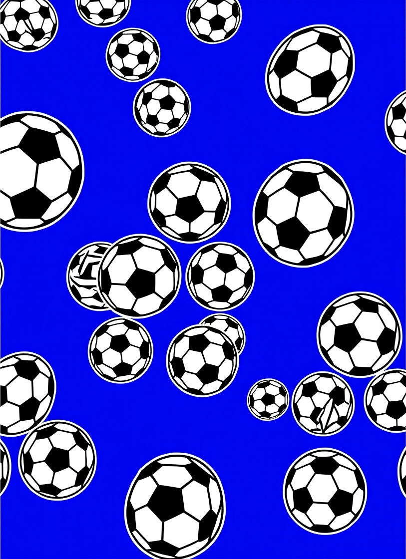 Royal Blue Soccer Ball Grouping Rug