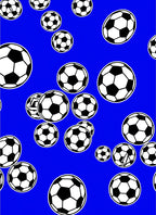 Royal Blue Soccer Ball Grouping Rug