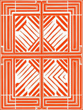 Vibrant Orange Geometric Block Rug