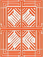 Vibrant Orange Geometric Block Rug