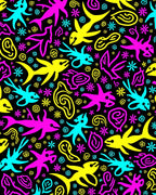 Bright Neon Aquatic Creatures Rug