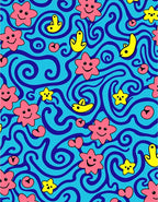Whimsical Pink Star Swirls Water Rug