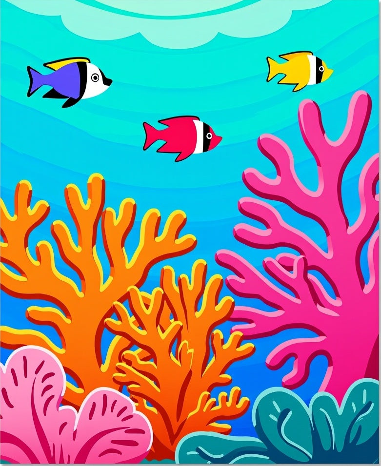 Vibrant Coral Fish Underwater Scene Rug