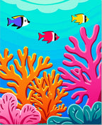 Vibrant Coral Fish Underwater Scene Rug