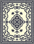Cream Floral Medallion Scrollwork Rug