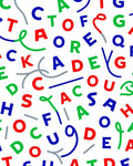 Playful Multicolored Alphabet Scattered Rug