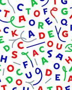 Playful Multicolored Alphabet Scattered Rug